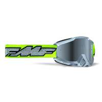 FMF Vision Powerbomb Rocket Silver Lime w/Mirror Silver Lens Goggles