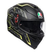 AGV K5 S Tornado Motorcycle Helmet  Matte Black/Yellow Fluro 