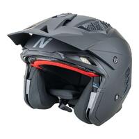 Nirto  NZ302 Commando Motorcycle Helmet  Matt Black L