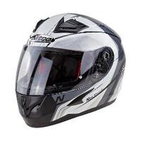Nitro N2400 Pioneer Motorcycle Helmet Black/White/Silver