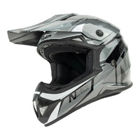 Nitro MX620 Podium Motorcycle Helmet - Black/Grey/White