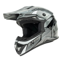 Nitro MX620 Podium Motorcycle Helmet - Black/Grey/White X-Large