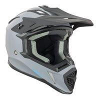 Nitro MX760 Satin Motorcycle Helmet - Gunmetal/Blue Logo