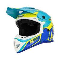 Nitro MX620 Motorcycle Helmet Junior Yellow/Blue/Light Blue