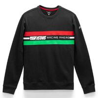 Alpinestar Highway Crew Fleece - Black with Red &  Green Stripe