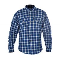 Oxford Kickback Checker Motorcycle Shirt - Blue/White