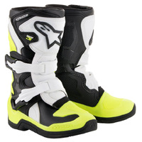Alpinestar Kids Tech 3S Boots - Black/White/Fluro Yellow 