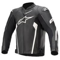 Alpinestars Faster V2 Leather Motorcycle Jacket - Black/White