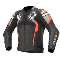Alpinestars Atem V4 Motorcycle Leather Jacket - Black/Gray/Fluro Red