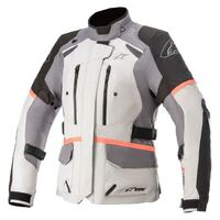 Alpinestars Women's  Andes V3 Waterproof Motorcycle Jacket - Ice/Dark Grey/Coral