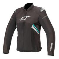 Alpinestars Women's T-GP Plus R V3 Air Motorcycle Jacket - Black/White/Teal
