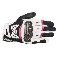 Alpinestars Womens Stella SMX-2 Air Carbon V2 Motocross Gloves - Black/White/Fuchsia