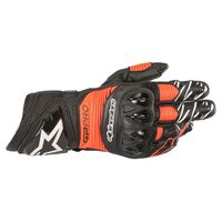 Alpinestars GP Pro R3 Motorcycle Leather Gloves - Black/Fluo Red