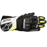 Alpinestars Mens SP-8 V2 Leather Gloves - Black / White