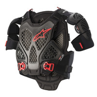 A6 Motorcycle Chest Armour Black Anthracite Red
