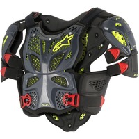 Alpinestars A-10 Body Armour Motocross Chest Protector  - Black/Red/Yellow