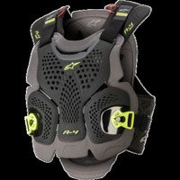 A4 Max Motorcycle Chest Protector Black Anthracite Yellow Fluro