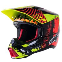 Alpinestars SM5 Solar Flare Helmet - Gloss Black/Red/Fluro Yellow