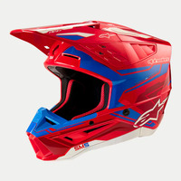 Alpinestar SM5 Action 2 Motorcycle Helmet Ece 22.06 Bright Red Blue Gloss / 56