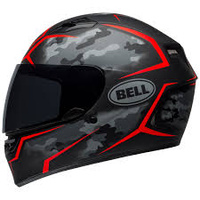 Bell Qualifier Motorcycle Helmet Stealth Camo - Matte Black/Red 