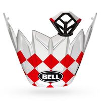 Bell Moto-9 Fasthouse Checker Mouthpiece Peak Kit - Matte White/Red