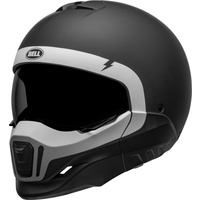 New Bell Broozer Cranium Motorcycle Helmet -Matte  Black/White
