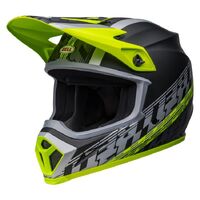 Bell MX-9 MIPS Offset Motorcycle Helmet - Black/Hi-Viz Yellow/Grey