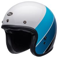 Bell Custom 500 Riff Motorcycle Helmet - White/Blue