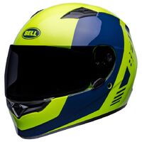 Bell Qualifier Turnpike Motorcycle Helmet - Hi-Viz Yellow/Navy