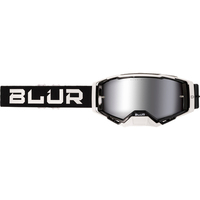 Blur B-40 Off Road Motorcycle Goggle Black/White (Silver Lens)