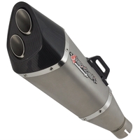 Lextek VP6 Matt S/Steel Tri Oval Exhaust Silencer 51mm