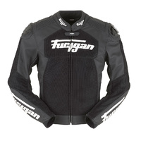 Furygan Speed Mesh Leather Motorcycle Jacket Black /White