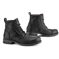 Falco Kaspar Urban Waterproof Motorcycle Leather Boots - Black Vintage Retro