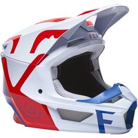 Fox Racing V1 Skew Off Road Motorcycle Helmet Ece White /Blue /Red