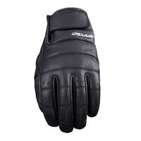 Five Men's California Motorcycle Leather Gloves - Black