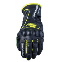 Five RFX-4 Motorcycle Leather Gloves - Black/Fluro
