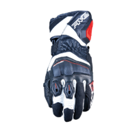 Five RFX-4 Evo Motorcycle Leather Gloves - Black/White/Red