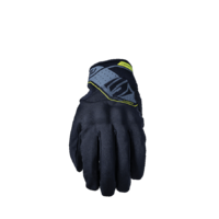 Five RS Waterproof Leather Motorcycle Gloves - Black/Fluro