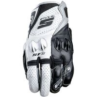 Five SF-1 Motorcycle Leather Gloves - White/Grey