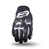 Five SF-3 Motorcycle Leather Gloves - Black/White