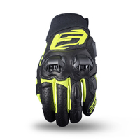 Five SF-3 Motorcycle Leather Gloves - Black/Fluro