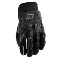 Five Stunt Motorcycle Leather Gloves - Black