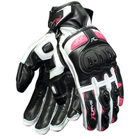 New Rjays Canyon Ladies Leather Gloves -Black/White/Pink