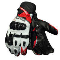 New Rjays Long Cobra 2 Carbon Mens Leather Gloves - Red/White/Black