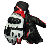 Rjays Long Cobra 2 Carbon Mens Leather Gloves - Red/White/Black Small