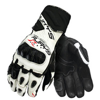 New Rjays Long Cobra 2 Carbon Mens Leather Gloves - White/Black