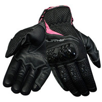 New Rjays Mach 6 III Ladies Leather Gloves - Black/Pink