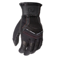 Motodry Men's Summer Vented Motorcycle Leather Gloves - Black