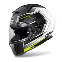 Airoh GP550-S Rush Motorcycle Helmet - White/Yellow Gloss