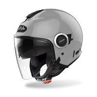 Airoh Helios Concrete Open Face Motorcycle Helmet - Gloss Grey